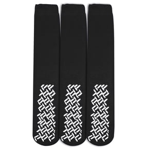 Personal Touch Top of the Line Mid-Calf Hospital Slipper Socks, for Adults and Designed for medical hospital patients,(Pack of 3 Black)