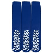 PERSONAL TOUCH HEALTH CARE APPAREL Personal Touch Top of the Line Mid-Calf Hospital Slipper Socks, for Adults and Designed for medical hospital patients,(Pack of 3 Royal)