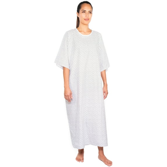 Personal Touch Unisex Hospital Patient Angle Back Overlap Ties at Neck & Waist Gown - One Size Pack of 4 (Multi Color Stars)