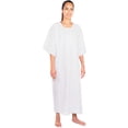 thumbnail image 1 of Personal Touch Unisex Hospital Patient Angle Back Overlap Ties at Neck & Waist Gown Snowflake Print- One Size Pack of 4, 1 of 6