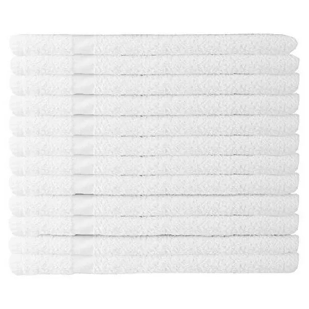 Basics Cotton Hand Towel, 12-Pack, White, 26 x16