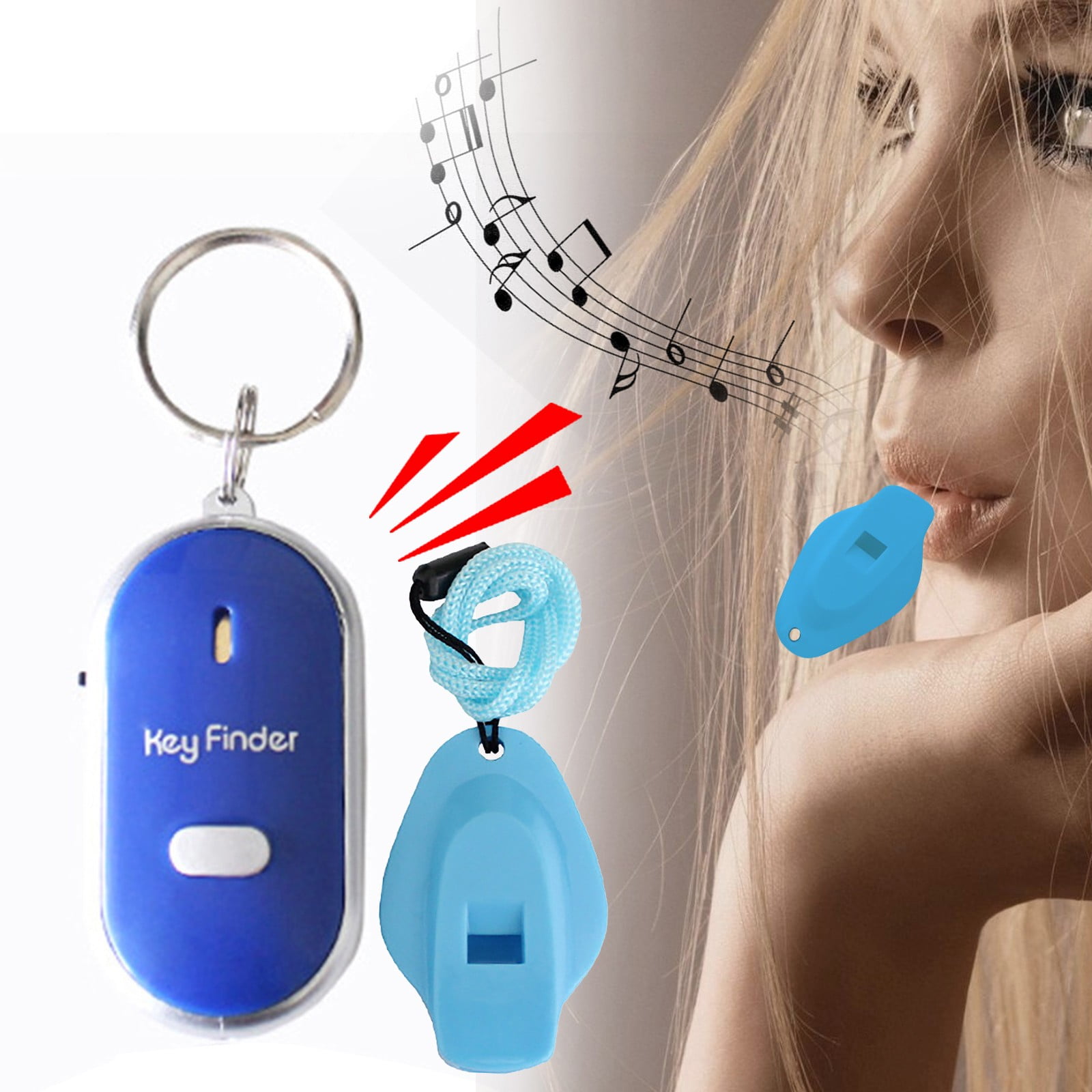 Personal Vehicle LED Light Torch Remote Sound Control Lost Key Finder