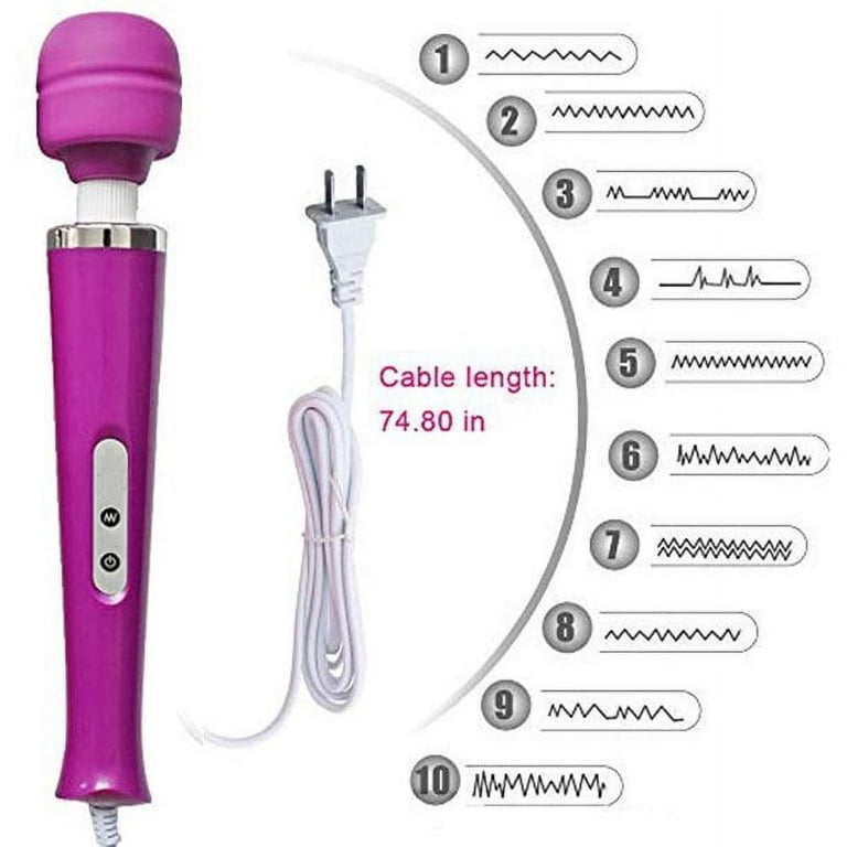 Personal Wand Massager with Cord ,10 Powerful Vibrations Massage Stick,  Handheld Electric Back Massager Wand for Deep Full Body Massage and Pain