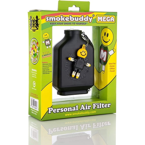 Personal air freshener cleaning filter removes odors - black