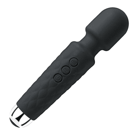 Personal wand massager, equipped with 8 speeds and 20 vibration modes, suitable for bodybuilders, sports recovery, muscle soreness, upper and lower back pain.,Black