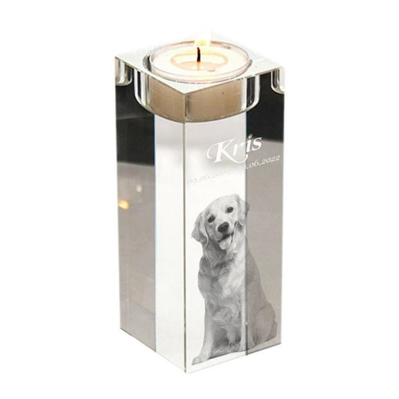 Personalised 3D Crystal Candle Holder Custom Christmas Birthday Wedding Gifts J3 K4A2