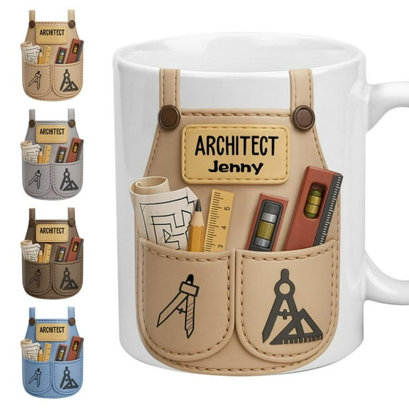 Personalised Architect and Designer Coffee Mugs, Custom Name Architects Tool Ceramic Coffee Cup, Engineer Draftsman Mug with Name, Architect Gifts