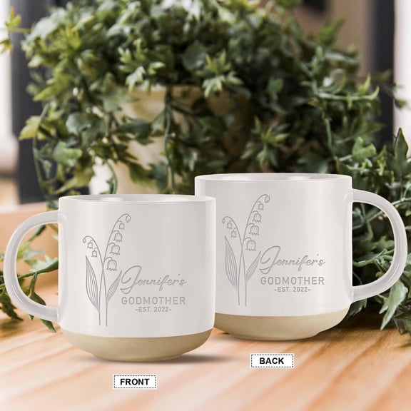 Personalised Birth Flower Godmother Pottery Mug, Godmother Gift, Birth Flower Gift, Godmother Mug Gifs, Godmother Proposal Box, Baptism Gift 1877761309