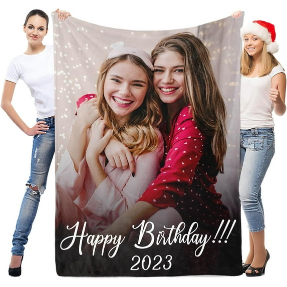 Personalised Blanket for Adult & Kid, Personalised Photo Blanket, Custom Blanket, Customised Blanket with Photos, Personalised Gifts for Women, Men, Baby, Kid, Pet, Family