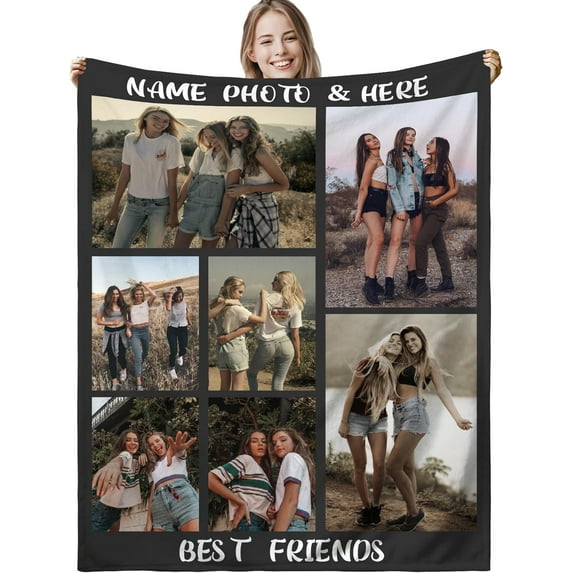 Personalised Blanket, Custom Blanket, Personalised Photo Blanket, Customised Photo Blanket Personalised for Adults Kids, Personalised Gifts for Mum, Dad, Boyfriend, Girlfriend