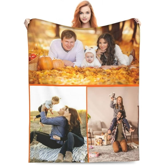 Personalised Blanket, Custom Blanket, Personalised Photo Blanket, Customised Photo Blanket Personalised for Adults Kids, Personalised Gifts for Mum, Dad, Boyfriend, Girlfriend (1 photo)