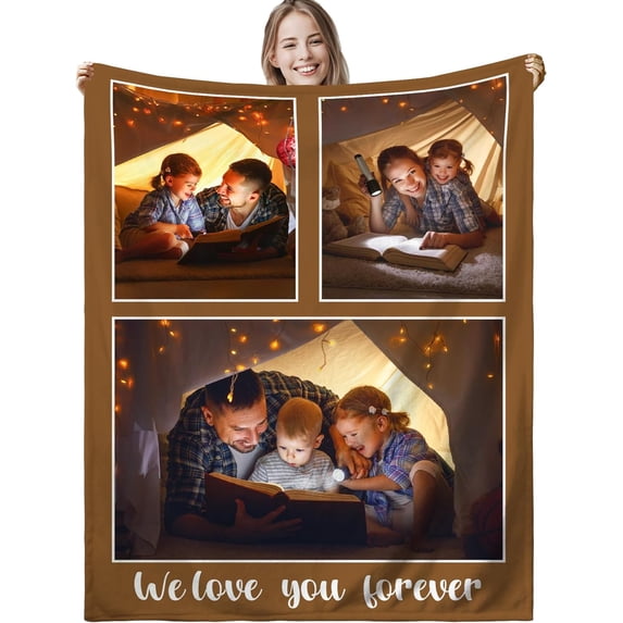 Personalised Blanket,Custom Blanket,Personalised Photo Blanket,Customised Photo Blanket Personalised for Adults,Personalised Picture Fleece Blanket,Personalised Gifts for Mum,Dad