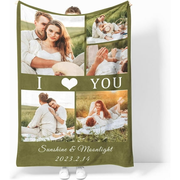 Personalised Blanket, Custom Blanket, Personalised Photo Blanket,Customized Flannel Blankets for Father, Mom, Lover, Kids, Friends, Pet, Birthday, Christmas - Personalised Gifts for Women Men.