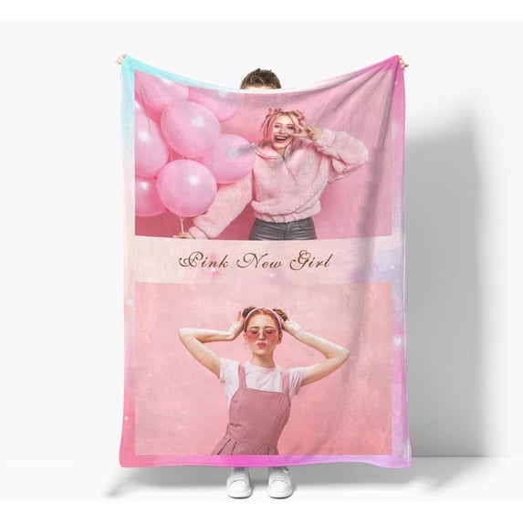 Personalised Blanket, Custom Blanket with Photos Text.Custom Blanket with 1-9 Photo Collages.Father, Mom, Lover, Kids, Friends, Birthday, Christmas - Personalised Gifts for Women Men(75x100cm)