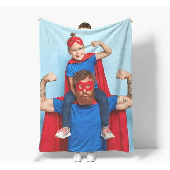 Personalised Blanket, Custom Blanket with Photos Text.Custom Blanket with 1-9 Photo Collages.Father, Mom, Lover, Kids, Friends, Birthday, Christmas - Personalised Gifts for Women Men(75x100cm)