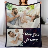 Personalised Blanket, Custom Blanket with Photos Text.Custom Blanket with Photo Collages.Father, Mom, Lover, Kids, Friends, Birthday, Christmas - Personalised Gifts for Women Men, 180x200cm