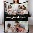 thumbnail image 1 of Personalised Blanket, Custom Blanket with Photos Text.Custom Blanket with Photo Collages.Father, Mom, Lover, Kids, Friends, Birthday, Christmas - Personalised Gifts for Women Men, 180x200cm, 1 of 6
