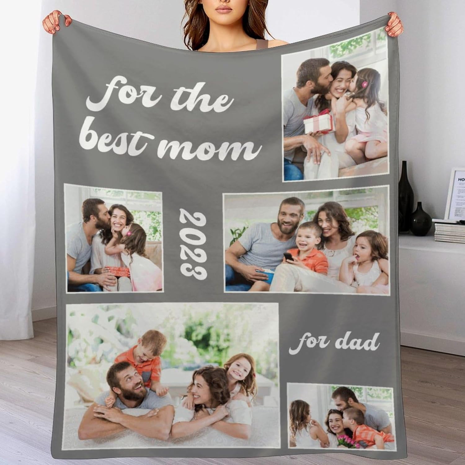 Personalised Blanket, Custom Blanket with Photos Text.Custom Blanket with Photo Collages.Father