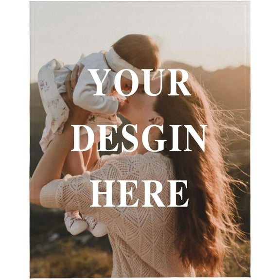 Personalised Blanket Custom Blanket with Photos Text Customized Blanket Flannel Throw Blankets for Adult Kid Birthday Christmas Halloween Fathers Mothers Valentines Day Gift, 100x127 cm