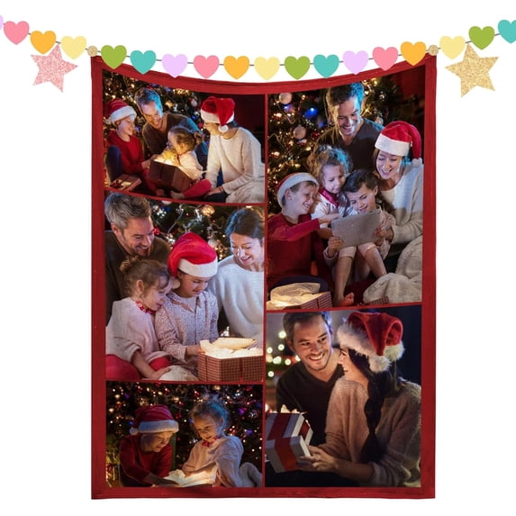 Personalised Blanket,Custom Blanket With Text 1-9 Photo, Personalised Blankets for Adults,Personalised Photo Blanket for Mother's Day,Customised Gifts for Mum,Dad,Boyfriend,Girlfriend,Friends