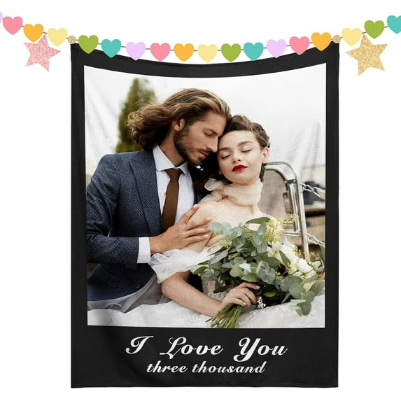 Personalised Blanket,Custom Blanket With Text 1-9 Photo, Personalised Blankets for Adults,Personalised Photo Blanket for Mother's Day,Customised Gifts for Mum,Dad,Boyfriend,Girlfriend,Friends