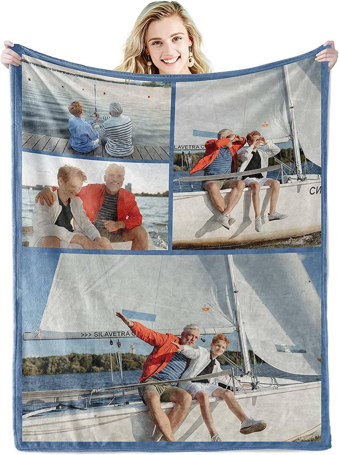 Personalised Blanket Custom Blanket with Words Picture Collage Customized Blankets Birthday Souvenir Gifts Personalized Throw Blanket for Father Mom Kids Dogs Friends or Lover 31 X 47 Walmart