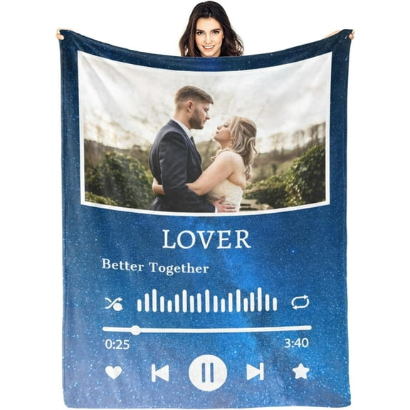 Personalised Blanket - Custom Blankets with Photos - Personalised Photo Blanket - Custom Fleece Blanket for Wife Husband Girlfriend Boyfriend - Personalised Picture Gift (Size Optional)
