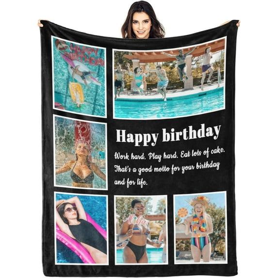Personalised Blanket - Custom Blankets with Photos - Personalised Photo Blanket - Custom Fleece Blanket for Wife Husband Girlfriend Boyfriend - Personalised Picture Gift (Size Optional)