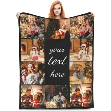 Personalised Blanket Custom Collage Photos Blankets Personalized Blanket for Family Parents Girlfriend Boyfriend Picture Blanket Personalised Gifts Christmas Valentines Day Anniversary (10 Photos)