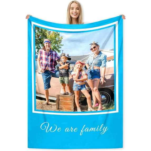 Personalised Blanket, Custom Blanket, Personalised Photo Blanket,Customized Flannel Blankets for Father, Mom, Lover, Kids, Friends, Pet, Birthday, Christmas - Personalised Gifts for Women Men.