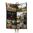 thumbnail image 1 of Personalised Blanket Custom Photos Blanket Memory Gift with Photo Text Collage Customized Blankets Gift Personalised Throw Blanket for Family Mom Dad Kids Wife Friends, 100x125cm, 1 of 6