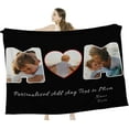 thumbnail image 1 of Personalised Blanket Custom Photos Blanket Memory Gift with Photo Text Collage Customized Blankets Gift Personalised Throw Blanket for Family Mom Dad Kids Wife Friends, 100x125cm, 1 of 6