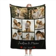 thumbnail image 1 of Personalised Blanket Custom Photos Blanket Memory Gift with Photo Text Collage Customized Blankets Gift Personalised Throw Blanket for Family Mom Dad Kids Wife Friends, 100x125cm, 1 of 6
