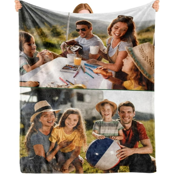 Personalised Blanket with Photo Text - Personalised Gifts for Women Men, Personalised Photo Blanket, Custom Blanket, Gifts for Family Kids Pet Friends, Gifts for Birthday Fathers/Mothers Day