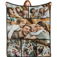 thumbnail image 1 of Personalised Blanket with Photo Text - Personalised Gifts for Women Men, Personalised Photo Blanket, Custom Blanket, Gifts for Family Kids Pet Friends, Gifts for Birthday Fathers/Mothers Day, 1 of 1