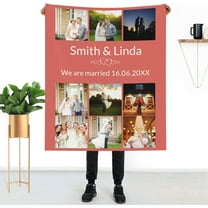 Personalised Blanket Throw for Adults and Baby Customised Soft Blanket with Photos Text,Anti-Pilling Flannel for Bed, Sofa, Living Room Birthday Souvenir Wedding Valentine's Day Custom Gift