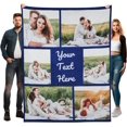 thumbnail image 1 of Personalised Blankets for Adults 6 Photos | Optional Customised Sherpa Blanket | Custom Photo Blanket with Picture and Text | Photo Blanket Throw Personalised for Birthday Gifts, 1 of 5