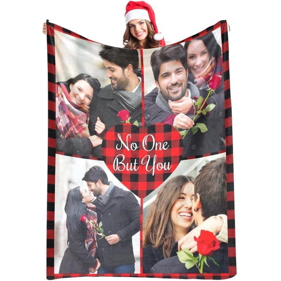 Personalised Blankets for Adults Custom Photo Picture Blanket Throw Fleece Flannel Customised Throws, Valentines Birthday Anniversary Wedding Gifts Him, Her, Family, 9 Photos, Full
