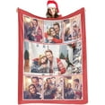 thumbnail image 1 of Personalised Blankets for Adults Custom Photo Picture Blanket Throw Fleece Flannel Customised Throws, Valentines Birthday Anniversary Wedding Gifts Him, Her, Family, 9 Photos, Full, 1 of 6