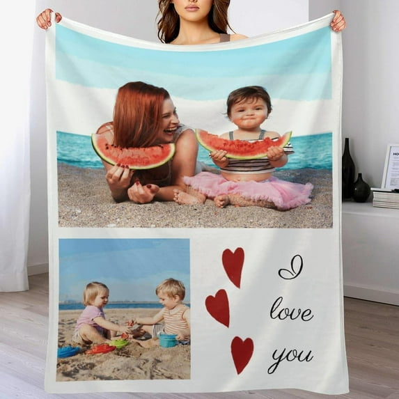 Personalised Blankets for Adults, Personalised Photo Blankets, Custom Blanket with Pictures, Personalised Gifts for Women Men, Personalised Birthday Gifts for Best Friends