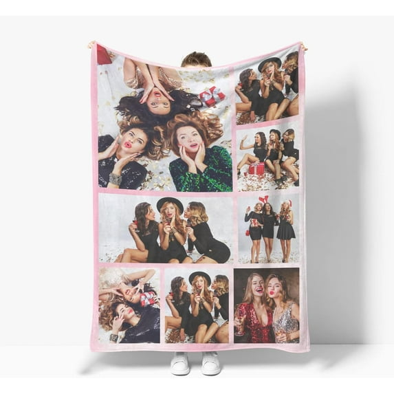 Personalised Blankets,with 1-12 Photo Collages Blanket,Mom, Lover, Kids, Friends, Birthday, Christmas - Personalised gifts for Women-75x100cm