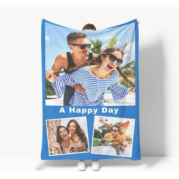 Personalised Blankets,with 1-12 Photo Collages Blanket,Mom, Lover, Kids, Friends, Birthday, Christmas - Personalised gifts for Women-75x100cm