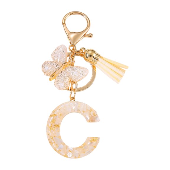 Personalised Butterfly Tassels Letter Keychain Unique Resin Metal Designs Lightweight Stylish Fashion Accessory