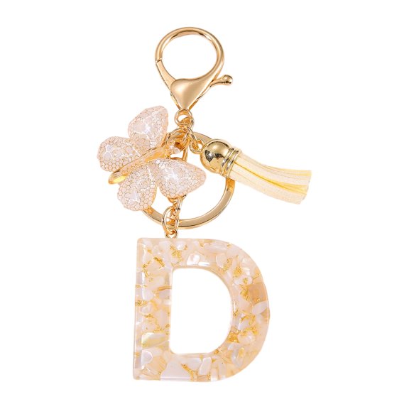 Personalised Butterfly Tassels Letter Keychain Unique Resin Metal Designs Lightweight Stylish Fashion Accessory