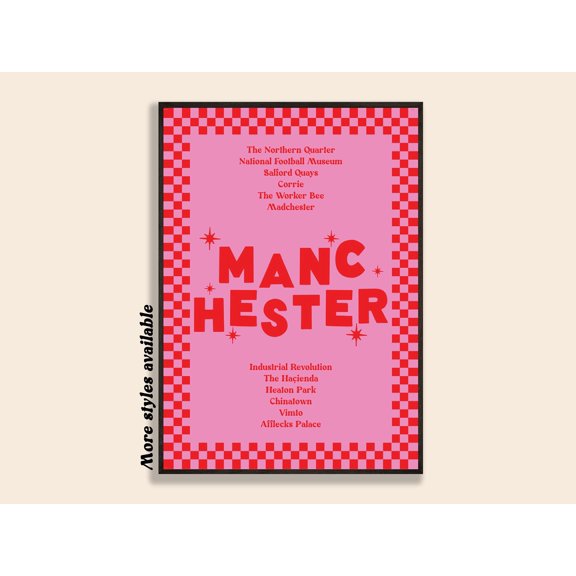 Personalised Checkerboard Location Poster, New Home Birthday Wall Art Print