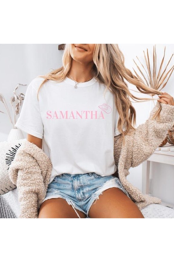 Personalised Cowboy Hat Last Rodeo T-Shirt Yeehaw Cowgirl Cowboy Western Bride to Be Hen Party Short SleeveNashville Bridal Shower