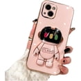 thumbnail image 1 of Personalised Creative Light-up Astronaut Stand TPU Phone Case for iPhone Pro Max/Pro/Plus 15 Protective Cover Cool Sparkly Anti-Scratch Bumper, 1 of 8