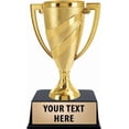 thumbnail image 1 of Personalised Crown Awards Gold Cup Trophies with Custom Engraving, 5.75" Personalized Gold Swirl Cup Achievement Trophy On Black Base Prime, 1 of 6