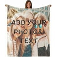 thumbnail image 1 of Personalised Customised Blanket from Photo for Kids or Adults - Customised Pet Photo Flannel Blankets for Family Birthday Wedding Gift (31"x47"(80×120cm)), 1 of 6