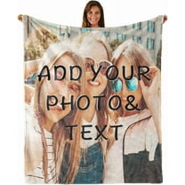 Personalised Customised Blanket from Photo for Kids or Adults - Customised Pet Photo Flannel Blankets for Family Birthday Wedding Gift (31"x47"(80×120cm))